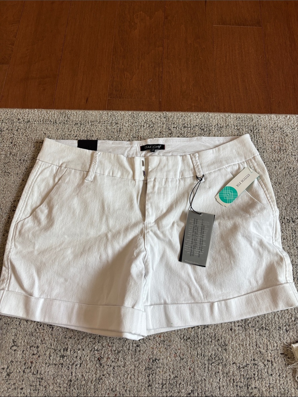White Cuffed Women's Shorts